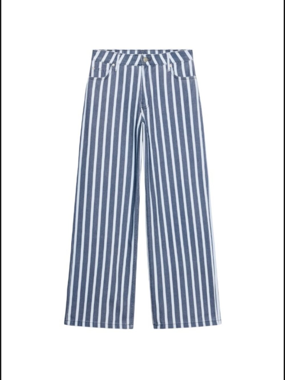 Zara ZW Collection Mid-Rise Loose Fit Blue Jeans